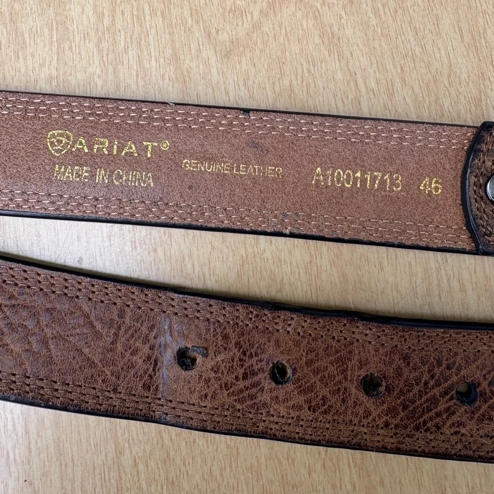 Ariat Men’s Brown Pebbled Leather Belt in Sz 46